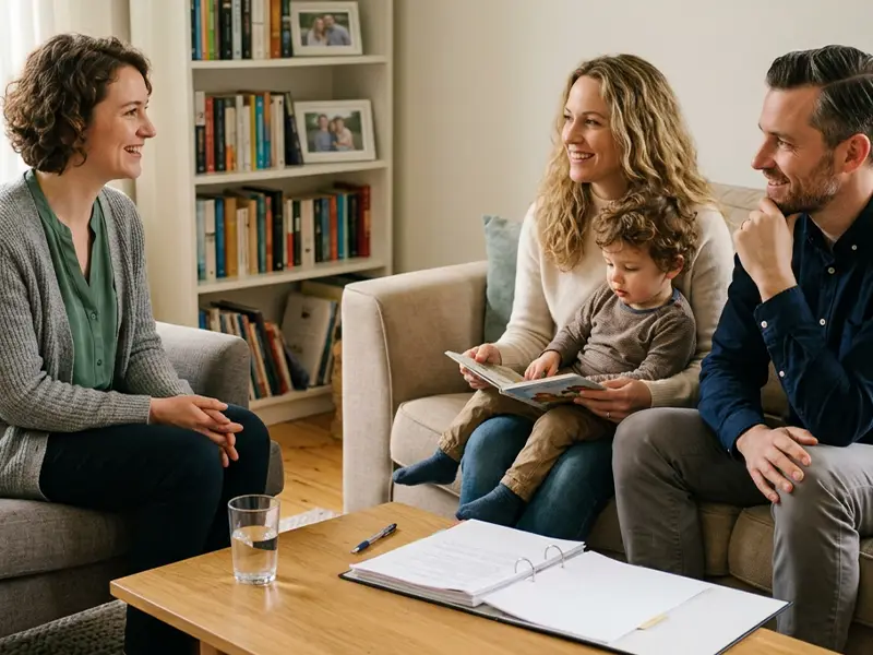 A family interviewing a Nanny