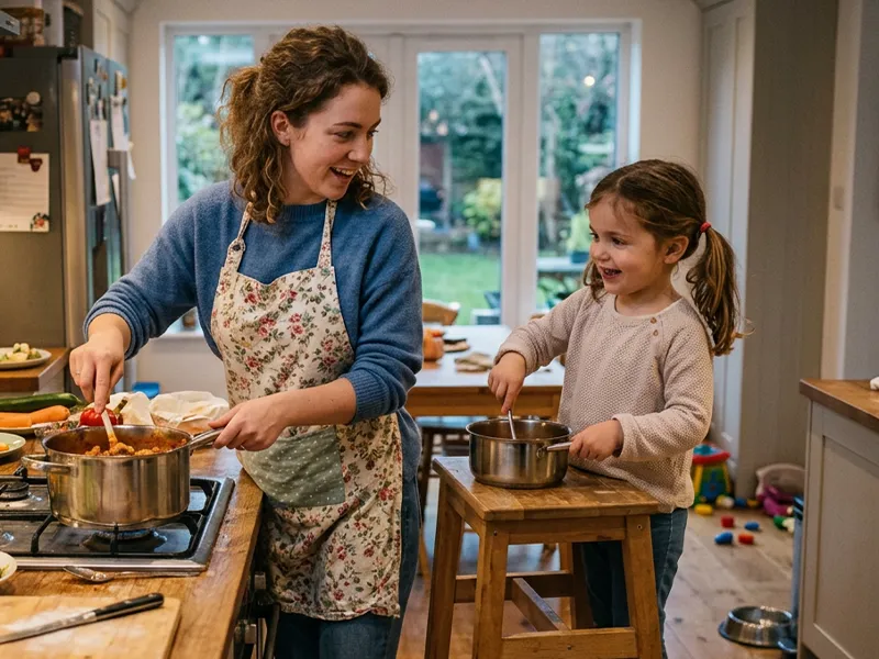 Nanny cooking with a little girl - What Type of Nanny Does Your Family Need?